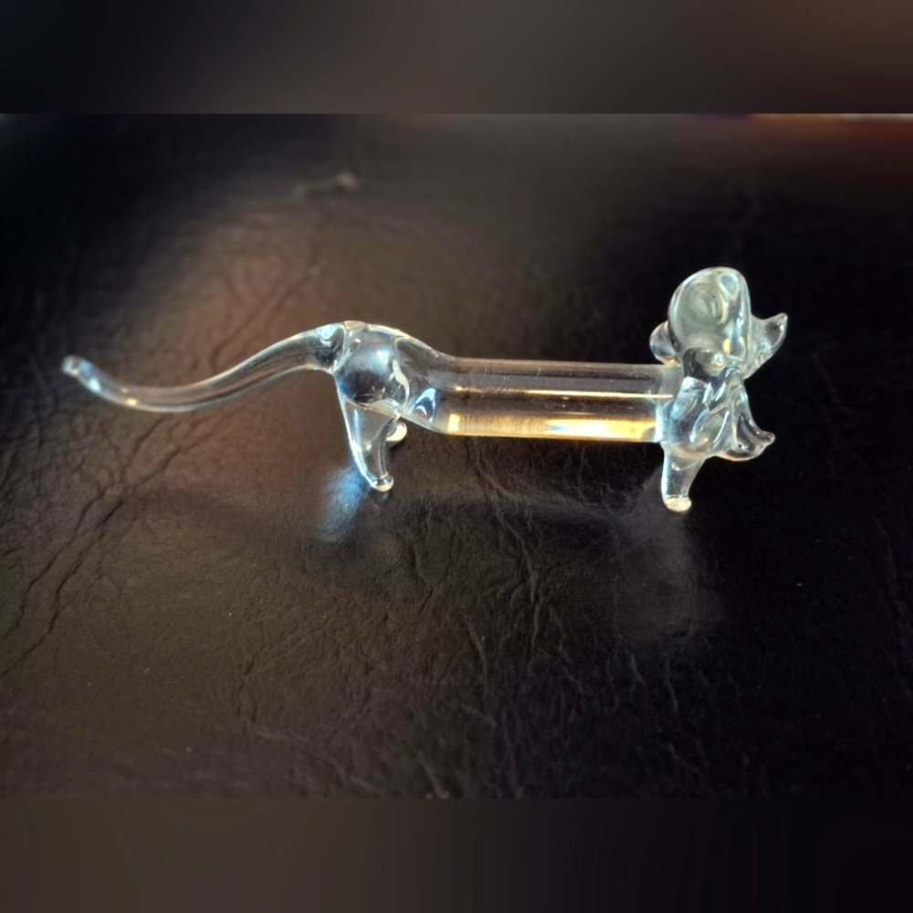 Glass Weiner Dog Figurine
